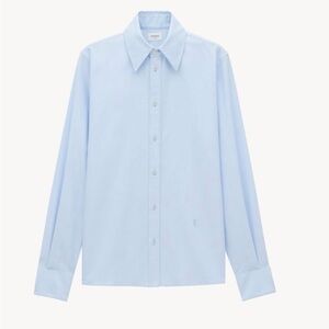 Yves Saint Laurent Button Down Shirt | Light Blue & Silver | Size Small